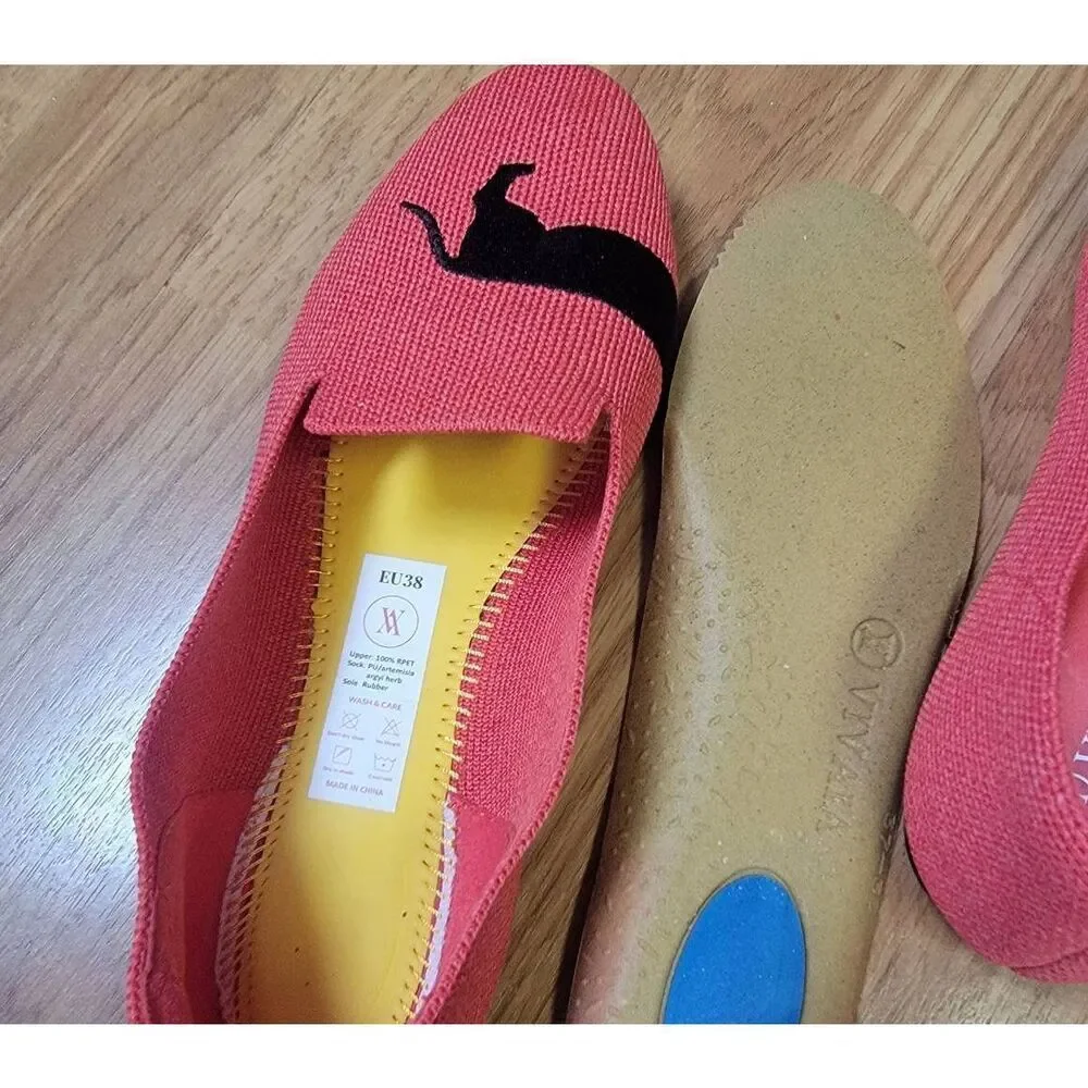 VIVIAN Audrey Round Toe  Embroidered Loafers 7.5